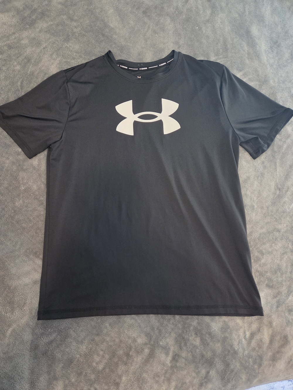 Under Armour Black Short-Sleeve Performance Tee with White Logo